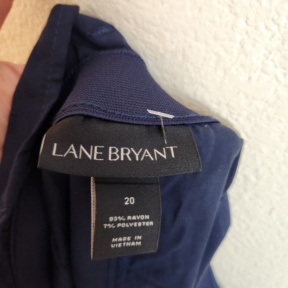 Lane Bryant Paperbag Elastic Waist Wide Leg Navy Ankle Crop Pants Size 20 - Picture 3 of 8